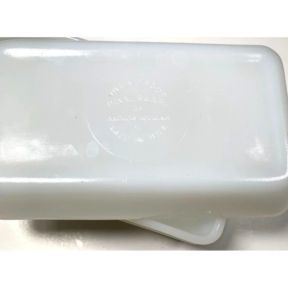 Anchor Hocking Fire-King Milk Glass Vegetable Pattern Loaf Pans Set of 3 USA